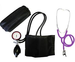 Sfigmomanometro Professionale RR pressione sanguigna Tiga Gold 2 + Doppia Testa Stetoscopio a testa stethoskope doppio 1 pezzi (= 1 Set - 2 articolo) Certificato Qualità