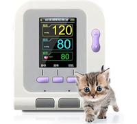 Sfigmome Elettronico Veterinario, Bracciale Digitale per Misuratore di Pressione Sanguigna Veterinario con 3 Polsini, Attrezzatura Veterinaria da Tavolo per La Cura di Cani/Gatti/Animal