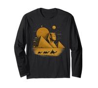 Sfinge egiziana e Piramide Arte Egitto Camel Caravan Maglia a Manica