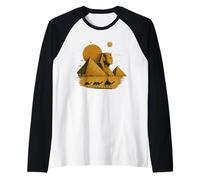 Sfinge egiziana e Piramide Arte Egitto Camel Caravan Maglia con Maniche Raglan