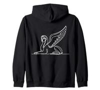 Sfinge Linework Egittologo Felpa con Cappuccio