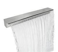 Sfioratore a cascata Cascata A Sfioro Incassata A Parete In Acciaio Inossidabile, Fontana Ritorno Paesaggistica, Caduta Libera In Acciaio Inossidabile Per Decorazioni Esterno(Silver,37in/94cm outlet)