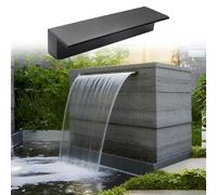 Sfioratore a cascata Cascata A Sfioro Incassata A Parete In Acciaio Inossidabile, Fontana Ritorno Paesaggistica, Caduta Libera In Acciaio Inossidabile Per Decorazioni Esterno(Black,25in/63.5cm outlet)