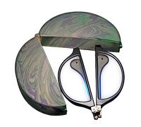 SFIVE Occhiali da lettura pieghevoli a mezza luna 2.0 eleganti lettori portatili per computer per donne uomini lettori HD occhiali tartaruga (colore: nero, dimensioni: +3.0)