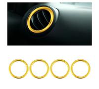 SFIWFOGD Anello di uscita dello sfiato dell'aria condizionata Copertura decorativa for interni Compatibile con Jeep Compatibile con Wrangler JL 18-22 for Jeep Gladiator JT 20-22(Color:Yellow)