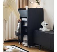 SFJATTA Modern Robot Vacuum Cabinet, Wood Storage Rack with Wheels, for Small Space, Living Room, Bedroom