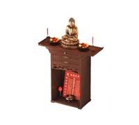 SFJATTA Tavolo da altare con contenitore, mobiletto per altare da meditazione, mobiletto cinese con nicchia per Buddha con contenitore, per esposizione in casa o nel tempio(80 * 40 * 108cm)