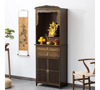 SFJATTA Tavolo da altare con contenitore, tavolo da meditazione in bambù, mobiletto cinese con nicchia per Buddha con contenitore, per esposizione in casa o nel tempio(70 * 36 * 186cm)