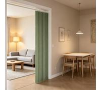 SFJATTA Tenda a soffietto magnetica, divisorio pieghevole oscurante per la privacy con magneti laterali, separé robusto effetto lino per cabine armadio, dispense e corridoi(Green,100x190cm/39.4x74.8)