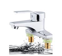 SFJSFIMQ Installazione a Doppio Foro in Rame Rubinetto for lavabo da Bagno Rubinetto for lavabo Caldo e Freddo Miscelatore monocomando Rubinetto for Lavaggio a Mano(Alloy)