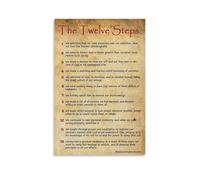 SFNGXXAG 12 Step Recovery Quotes Wall Art: Vintage Alcoholics Anonymous Inspirational Print for Home(Unframed,12x18inch(30x45cm))