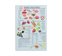 SFNGXXAG Dog BARF Diet Educational Poster - Raw Feeding 80/10/10 Rule Guide for Meal Prep and Pet Nutrition Wall Art(Unframed,12x18inch(30x45cm))
