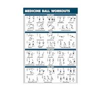 SFNGXXAG Gym Wall-Art Medicine Ball Chart - Laminated Workout for Slam Balls, Wall Balls - Features 20 Exercises for Strength & Endurance(Framed,12x18inch(30x45cm))