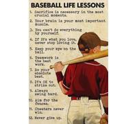 SFNGXXAG Life Lessons from The Game Poster, Motivational Baseball Wall Art, Canvas Print for Sports Fan, Dad(Framed,08x12inch(20x30cm))