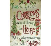 SFNGXXAG Vintage 'Twas the Night Before Christmas Wall Hanging, Classic Poem Plaque on Distressed Wood, Ready to Hang Holiday Decor for Home(Framed,16x24inch(40x60cm))
