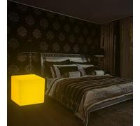 SFNIOKFG Sedia a cubo LED Ricaricabile da 32 Pollici, Impermeabile, 16 Colori, Sgabello Luminoso con Telecomando, Luce Notturna a LED, per Giardino, terrazza, Bar, mobili da Esterno, Seduta