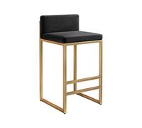 SFNIOKFG Set di 2 sgabelli da Bar Moderni in Velluto con Seduta Quadrata, Rivestimento Grigio e Struttura Nera, Altezza Seduta 65 cm, Eleganti sedie da Bar per la Colazione e la Cucina.