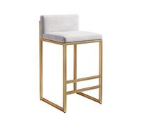 SFNIOKFG Set di 2 sgabelli da Bar Moderni in Velluto Grigio con Struttura Nera, Altezza Seduta 65 cm, Seduta Quadrata, sedie da Bar per la Colazione da Cucina