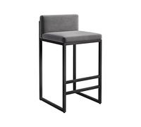 SFNIOKFG Set di 2 sgabelli da Bar Moderni Quadrati in Velluto con Struttura Nera, Colore Grigio, Altezza Seduta 65 cm, Eleganti sedie da Bar per la Colazione e la Cucina.