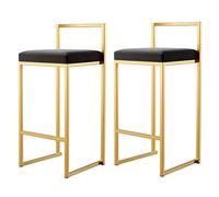 SFNIOKFG Set di 2 sgabelli da Bar Quadrati in Velluto Moderno con Struttura Nera, Altezza Seduta 65 cm, Seduta in Velluto Grigio, sedie da Bar per la Colazione e la Cucina