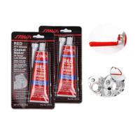 SFNN 2x85g Sigillante Motore Alte Temperature,Sigillante Resistente alla Benzina,Pasta Guarnizione Motore,Adesivo Sigillante Auto e Nautica, per Sigillare Vetri di Automobili, Motore(Rojo) (Rosso)