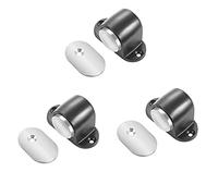 SFOCQVISH 3 Pezzi Fermaporta Magnetico, Fermaporta in Acciaio Inossidabile in Nichel Spazzolato, Supporto Magnetico for Porta for Montaggio a Parete o a Pavimento con Viti Tieni la Porta Aperta,c(C)