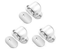 SFOCQVISH 3 Pezzi Fermaporta Magnetico, Fermaporta in Acciaio Inossidabile in Nichel Spazzolato, Supporto Magnetico for Porta for Montaggio a Parete o a Pavimento con Viti Tieni la Porta Aperta,c(E)