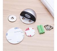 SFOCQVISH Acciaio Inossidabile Magnetico Nero Doppio Fermo Senza punzonatura Bianco fermaporta Muro Porta paraurti Cuneo Fermo Muro 1 Pezzo