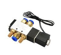 SFOCQVISH Elettrovalvola pneumatica a Cinque Vie e 2 Posizioni 4V110-06 da 1/8" con Filo DC12V DC24 AC110 AC220V con Filo 4 mm/6 mm/8 mm/10 mm/12 mm(With-10mm-Fitting,AC110V)