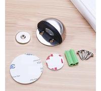 SFOCQVISH Fermaporta Magnetico in Acciaio Inossidabile Doppio Fermo Senza punzonatura Paraurti for Porta Cuneo Fermaporta for Pavimento da Parete 1 Pezzo(Shinny Silver)