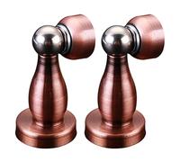 SFOCQVISH Fermaporta Magnetico in Metallo, fermaporta Silenzioso a Molla, fermaporta da Pavimento, for Camera da Letto, Bagno, Parete, 2 Pezzi, Bianco(Red Bronze)