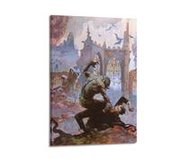 SFOGIEB Frank Frazetta - Poster decorativo da parete su tela, motivo: Dracula incontra l'uomo lupo, stampa moderna, per camera da letto, 30 x 45 cm