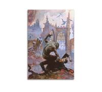SFOGIEB Frank Frazetta - Poster decorativo da parete su tela, motivo: Dracula incontra l'uomo lupo, stampa moderna, per camera da letto, 30 x 45 cm