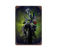 SFOGIEB Moto Rider Acquerello PosterWall Decor Art Metal Tin Poster Modern Bar Decorations30x20cm