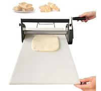 Sfogliatrice a manovella, spessore regolabile per croissant, pizza, pasta, rullo da pasticceria pieghevole in acciaio inox con pannello antiaderente
