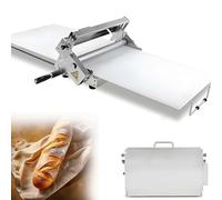 Sfogliatrice commerciale manuale pieghevole acciaio inox, spessore regolabile 0-25 mm, ideale per croissant, pizza, pane, pasta sfoglia, uso casa e ristorazione professionale(60x30cm)
