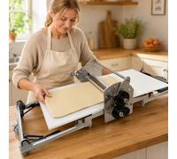 Sfogliatrice Elettrica,Macchina Elettrica Per Pasta Sfoglia,Pieghevole | Motore Da 80 W, Larghezza 450 Mm, Spessore 2-30 Mm, Rulli In Acciaio Inox Facili Da Pulire, Base A Ventosa