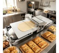 Sfogliatrice Elettrica per Impasti e Rullo per Pasticceria, Sfogliatrice Automatica per Fondant con Spessore Regolabile 0.08"-1.18", Design da Tavolo per Pizza, Croissant, Pasticceria da Forno