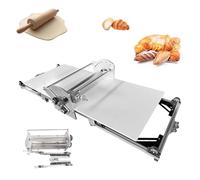 Sfogliatrice elettrica pieghevole, sfogliatrice professionale per pasticceria, spessore regolabile da 2 a 30 mm, rullo in alluminio, piccola macchina automatica per pasta sfoglia per croissant