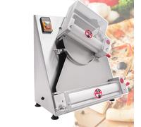 Sfogliatrice for pizza, macchina for impasto elettrica commerciale da 3-15", macchina for pizza automatica a doppio rullo da 370 W, spessore regolabile for pasta, pane e attrezzatura for la produzione
