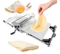 Sfogliatrice manuale, 30,5 cm, spessore regolabile, design compatto, in acciaio inox per panetteria e uso domestico, pieghevole per una facile conservazione