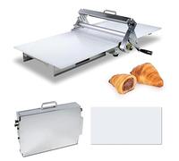 Sfogliatrice manuale compatta, Macchina per Pizza in Acciaio Inox, Sfogliatrice Pasticceria Cornetti, Stendipasta da Tavolo, Spessore Regolabile, per Preparare Pasta Sfoglia per Pasticceria (A, Rs201)