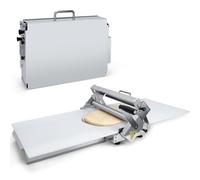 Sfogliatrice Manuale da Tavolo Professionale, 10 Livelli di Precisione, Macchina Pieghevole in Inox per Croissant, Pizza e Sfoglia Sottile(A)