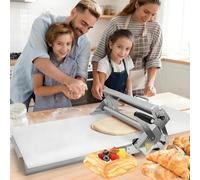 Sfogliatrice Manuale in Acciaio Inossidabile, Rullo per Pasticceria Compatto per Panetteria, Pizza e Croissant, Spessore Regolabile 0-25 mm, Ideale per Uso Domestico e Commerciale