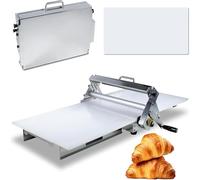 Sfogliatrice manuale in acciaio inox con spessore regolabile da 0 a 27 mm, per pizza, pasta, pasticceria danese, design compatto e pieghevole