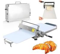 Sfogliatrice manuale per impasto, in acciaio inox, a manovella, spessore regolabile, per croissant e pasta