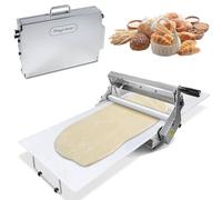 Sfogliatrice manuale per impasto, pieghevole, spessore regolabile 0-20 mm, rullo per pasticceria commerciale, in acciaio inox, per panetterie, pasticceria, uso commerciale e domestico