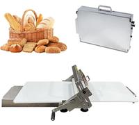 Sfogliatrice Manuale Per Impasto Rullo Impasti Da Banco In Acciaio Inox Design Compatto Tavolo Con Spessore Regolabile 0.04"-0.98" Per Panetteria, Pizza, Croissant (Silver, 300)