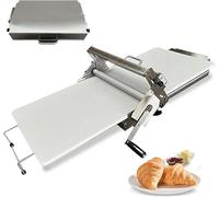 Sfogliatrice Manuale per Pasta, Macchina per La Pressatura Della Pasta per Pizza Pieghevole, Rullo da Tavolo in Acciaio Inossidabile, Spessore Regolabile, per Pizza, Croissant(TYP400)