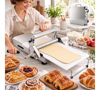 Sfogliatrice manuale per pasta sfoglia, 0-25 mm, pieghevole inox A300 | Senza elettricità, modelli 300/400, per cornetti, pizza, frolla e fondant